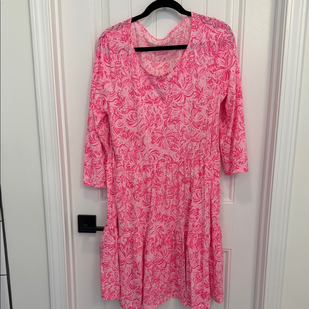 Lilly Pulitzer Pink Floral Long Sleeve Dress